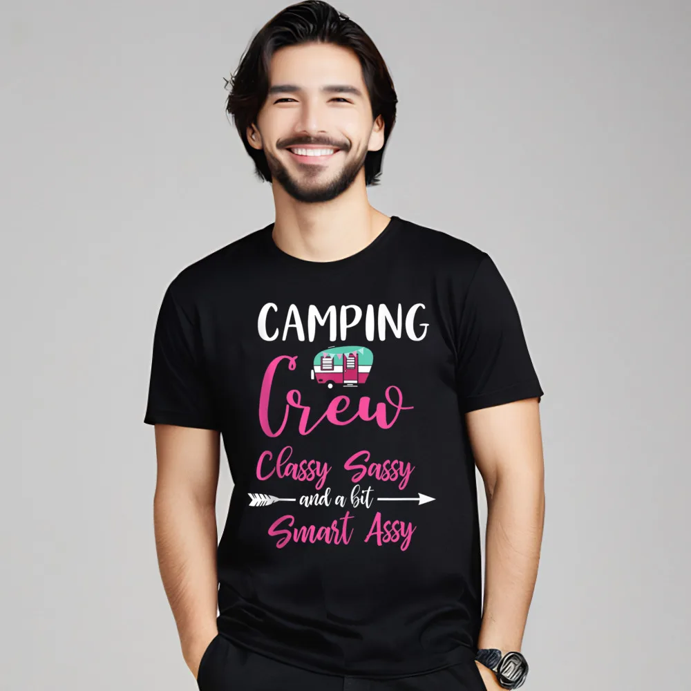 Camping Crew Classy Sassy Smart Loose Men's T-Shirt Round Neck Short Sleeve All Cotton Tops Tees Casual Tee-Shirts
Camping Crew Classy Sassy Smart Loose Men's T-Shirt Round Neck Short Sleeve All Cotton Tops Tees Casual Tee-Shirts