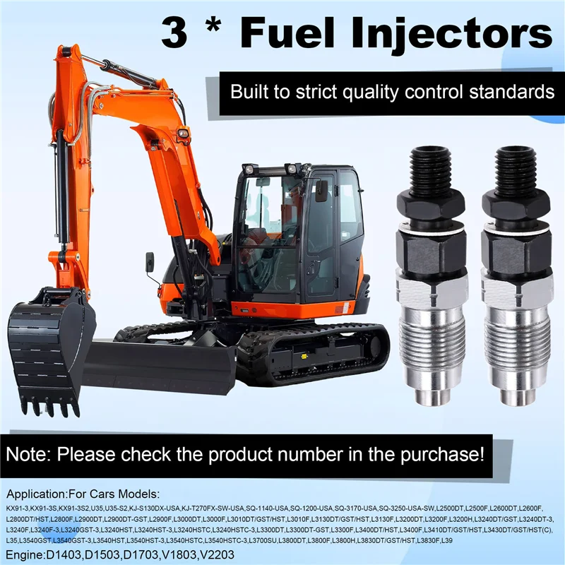 3PCS Fuel Injectors 16082-53001 16082-53900 16082-53903 For Kubota D1403 D1503 D1703 V1803 V2203 16082-53000 19077-53000
3PCS Fuel Injectors 16082-53001 16082-53900 16082-53903 For Kubota D1403 D1503 D1703 V1803 V2203 16082-53000 19077-53000
