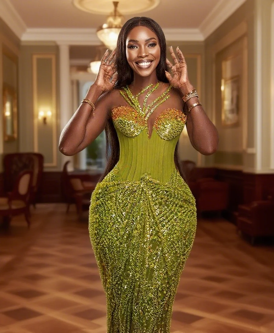 Luxury Beads Green Party Dress Halter Evening Night Gowns New Wedding Guest Dress Prom Gown Customized
Luxury Beads Green Party Dress Halter Evening Night Gowns New Wedding Guest Dress Prom Gown Customized