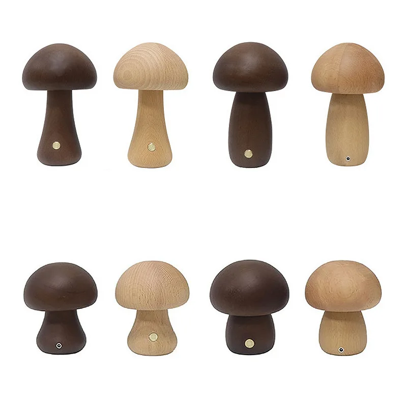 Solid wood mushroom small table lamp home cute ornament wooden bedside to sleep at night
Solid wood mushroom small table lamp home cute ornament wooden bedside to sleep at night