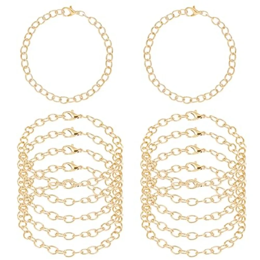 12 Pieces Gold Plated Chain Bracelets Gold Charm Bracelet Alloy Bracelet Link Chains Diy Charm Bracelet Chains Lobster Clasp Li
12 Pieces Gold Plated Chain Bracelets Gold Charm Bracelet Alloy Bracelet Link Chains Diy Charm Bracelet Chains Lobster Clasp Li