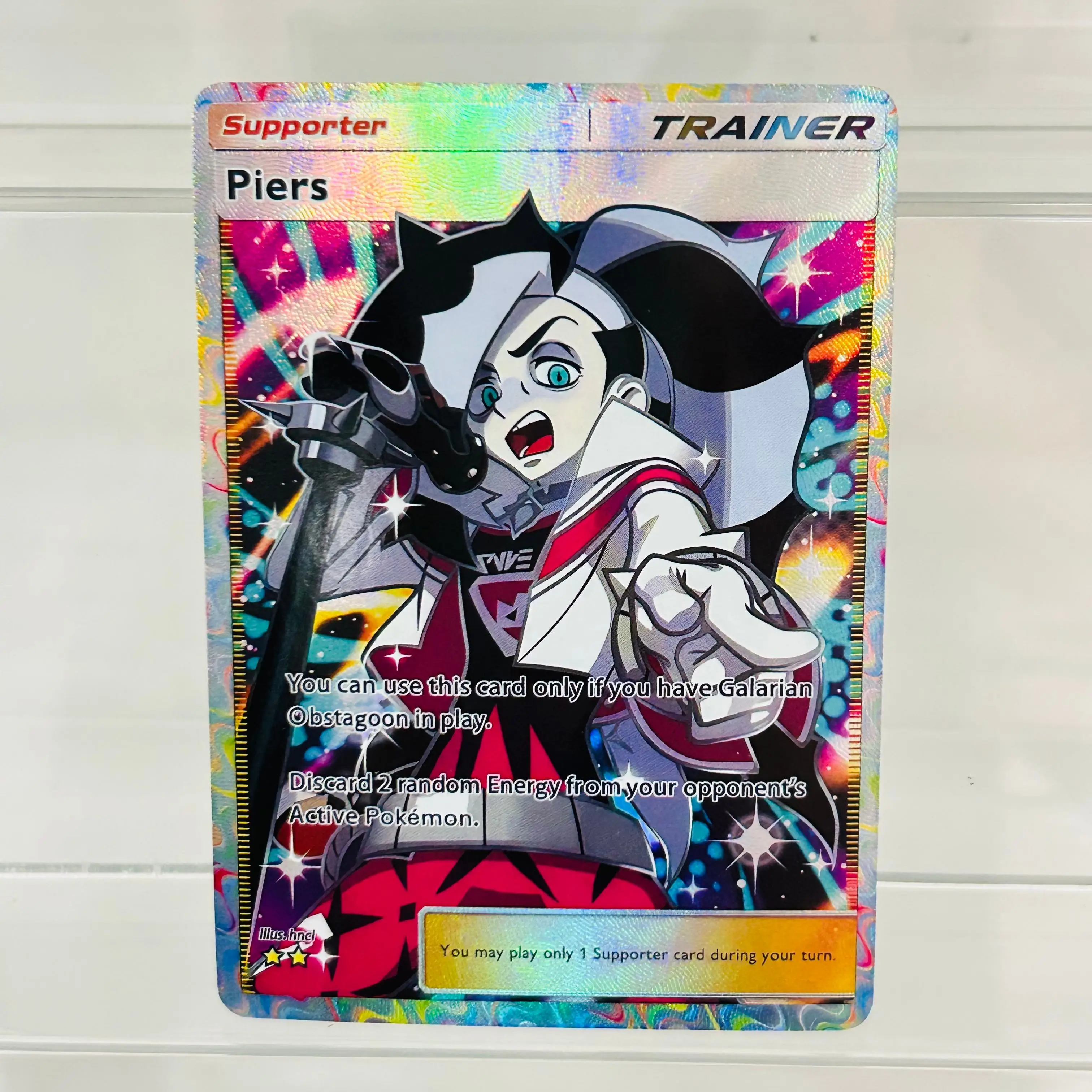 Pokemon English Piers Trainer DIY Holographic Foil Card, Perfect Condition Premium Anime Collection Card
Pokemon English Piers Trainer DIY Holographic Foil Card, Perfect Condition Premium Anime Collection Card