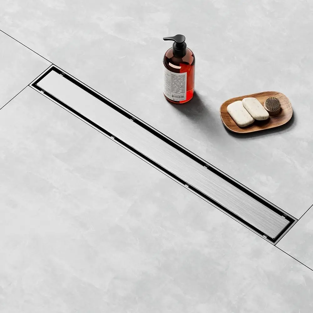 24 In Linear Shower Drain with 2-in-1 Tile Insert Panel, Brushed Stainless Steel for Fast Drainage in Bathroom, Kitchen & Garage
24 In Linear Shower Drain with 2-in-1 Tile Insert Panel, Brushed Stainless Steel for Fast Drainage in Bathroom, Kitchen & Garage