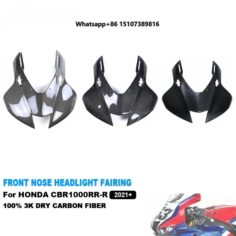 Carbon Fiber Motorcycle Front Nose Upper Headlight Cover Cowl Fairing for CBR1000RR-R 2021 2022 2023 2024
Carbon Fiber Motorcycle Front Nose Upper Headlight Cover Cowl Fairing for CBR1000RR-R 2021 2022 2023 2024