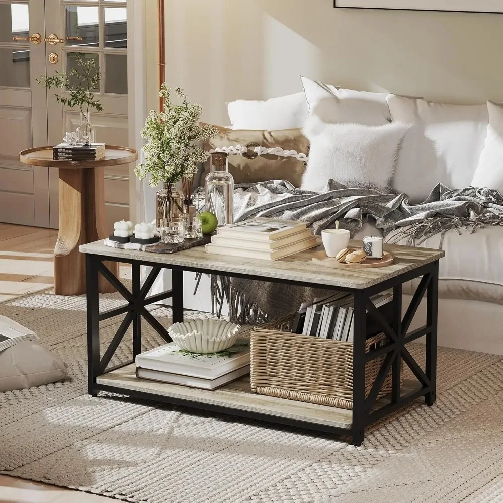 2-Tier Coffee Table for Living Room 39 Inch Center Table with Storage Shelf Living Room Coffee Table with Sturdy Frame
2-Tier Coffee Table for Living Room 39 Inch Center Table with Storage Shelf Living Room Coffee Table with Sturdy Frame