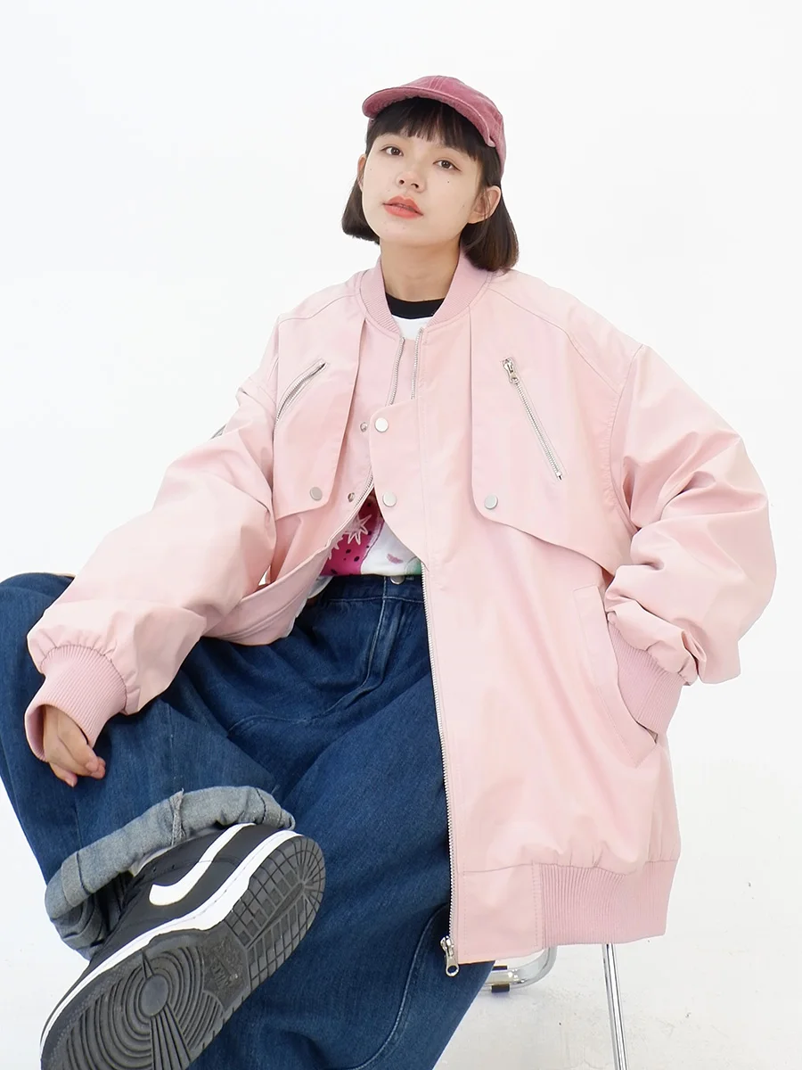 Pink multi zipper work jacket for women in autumn 2023, new loose fitting bf high street design feeling coats
Pink multi zipper work jacket for women in autumn 2023, new loose fitting bf high street design feeling coats