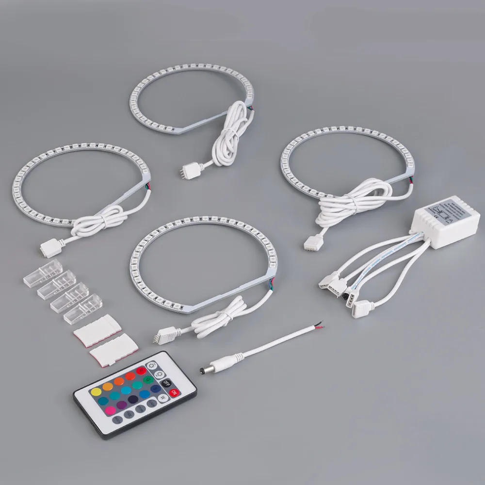 Комплект RGB LED-подсветки «Ангельские глазки» 4x131 мм, 8000K, с сертификатом CE, для E36, E38, E39, E46, с дистанционным управлением
Комплект RGB LED-подсветки «Ангельские глазки» 4x131 мм, 8000K, с сертификатом CE, для E36, E38, E39, E46, с дистанционным управлением