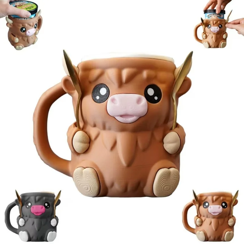 Reusable Highland Cow Ice Pint Holder with Snack Drawer & Handle 3D Printed Ice Cream Pint Containers Highland Cow Lovers Gifts
Reusable Highland Cow Ice Pint Holder with Snack Drawer & Handle 3D Printed Ice Cream Pint Containers Highland Cow Lovers Gifts