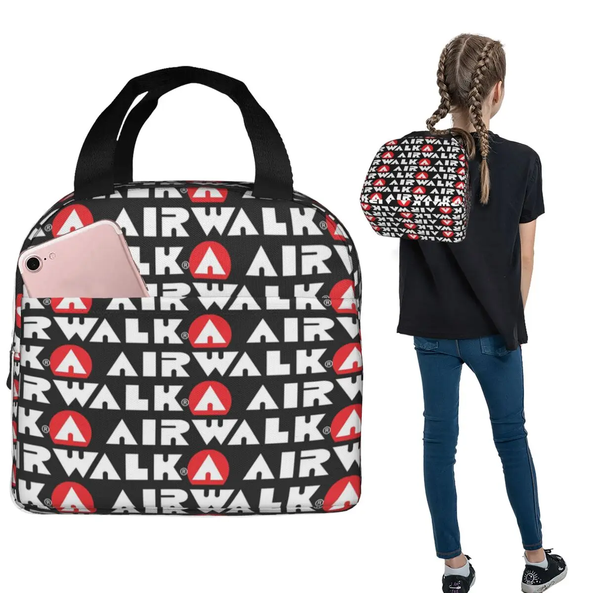 Изолированная сумка для обеда с логотипом Airwalk для женщин и детей, портативные контейнеры для еды, термосумка для обеда
Изолированная сумка для обеда с логотипом Airwalk для женщин и детей, портативные контейнеры для еды, термосумка для обеда