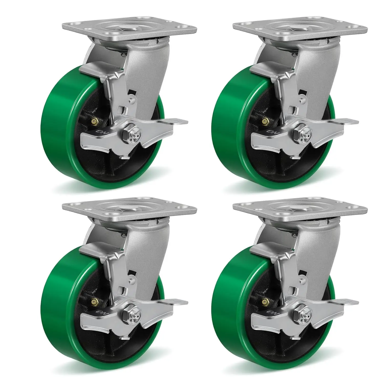 5 Inch Heavy Duty Caster Wheels, Polyurethane on Steel, Set of 4 with Brake for Industrial Use
5 Inch Heavy Duty Caster Wheels, Polyurethane on Steel, Set of 4 with Brake for Industrial Use