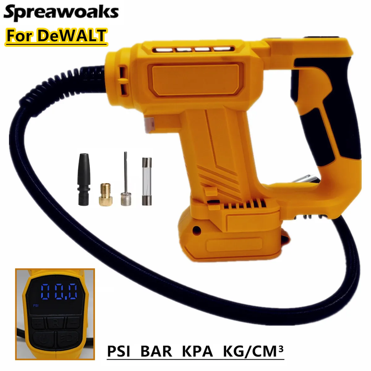 Cordless Air Pump Car Tire Air Compressor Digital Display With Led Light For Dewalt 20V 18V Battery
Cordless Air Pump Car Tire Air Compressor Digital Display With Led Light For Dewalt 20V 18V Battery