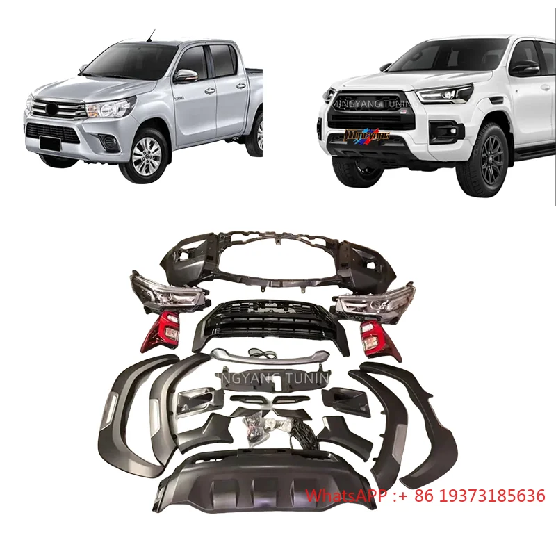 PP Plastics GR Sport Design Body Kits Conversion Car Bumper for Hilux Revo Rocco GR Bodykit