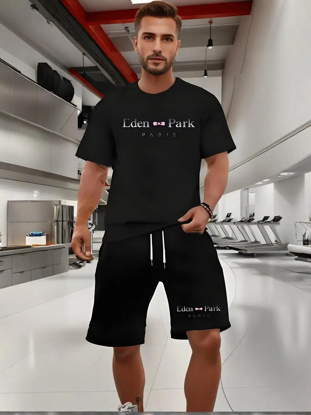 New men's short sleeved shorts, 2-piece urban fashion T-shirt, shorts, and English letter printed sportswear for 2025
New men's short sleeved shorts, 2-piece urban fashion T-shirt, shorts, and English letter printed sportswear for 2025