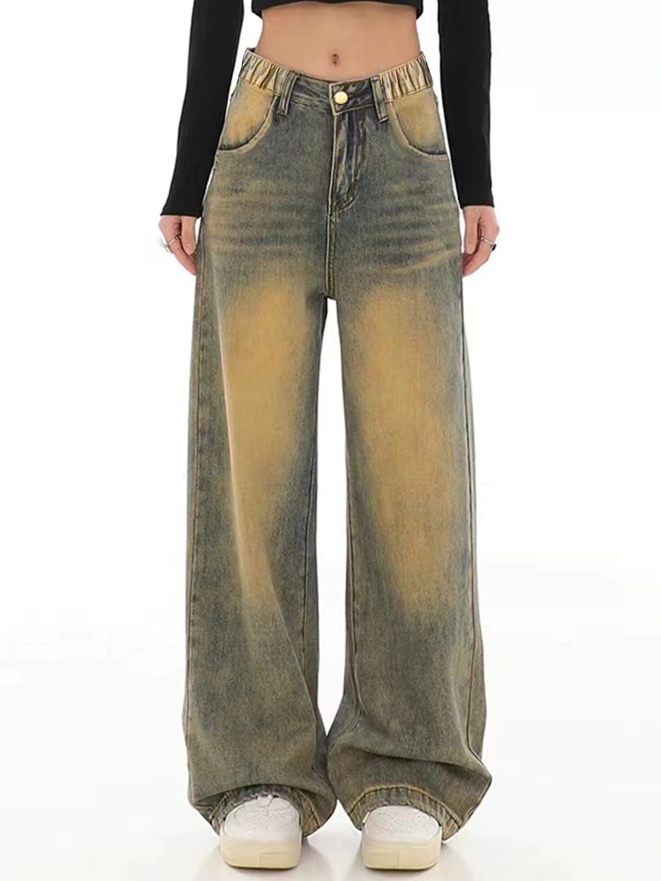Vintage-style loose wide-leg relaxed straight-leg long jeans for teenage girls (American retro wash)
Vintage-style loose wide-leg relaxed straight-leg long jeans for teenage girls (American retro wash)