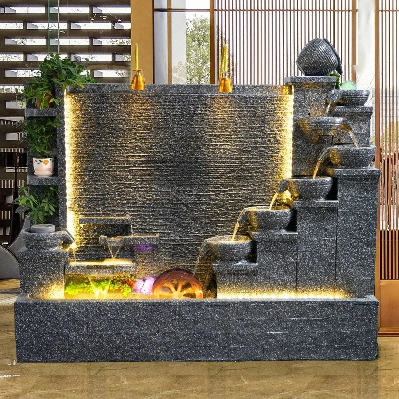 Fountain Water Curtain Wall Landscape Hotel Club Living Room Fortune Partition Balcony Fish Pond Rockery Decoration
Fountain Water Curtain Wall Landscape Hotel Club Living Room Fortune Partition Balcony Fish Pond Rockery Decoration