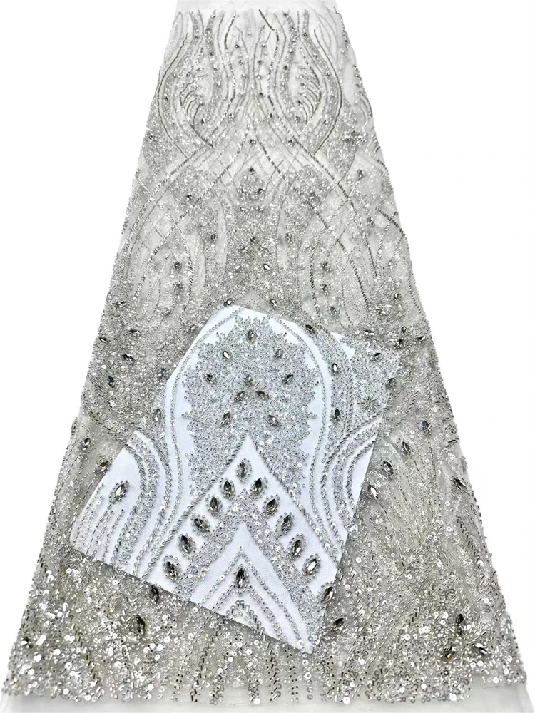 High Quality Heavy African Beaded Mesh Lace Fabric Nigerian Sequined Lace Fabric Wedding Gown Sewing Material
High Quality Heavy African Beaded Mesh Lace Fabric Nigerian Sequined Lace Fabric Wedding Gown Sewing Material