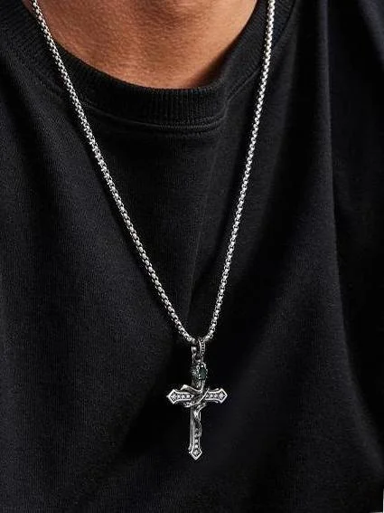 Retro WEIER 925 Silver Snake Pendant Cross Necklace Unisex Zodiac Year Small Personalized Pendant Sweater Chain Fashion Jewelry
Retro WEIER 925 Silver Snake Pendant Cross Necklace Unisex Zodiac Year Small Personalized Pendant Sweater Chain Fashion Jewelry