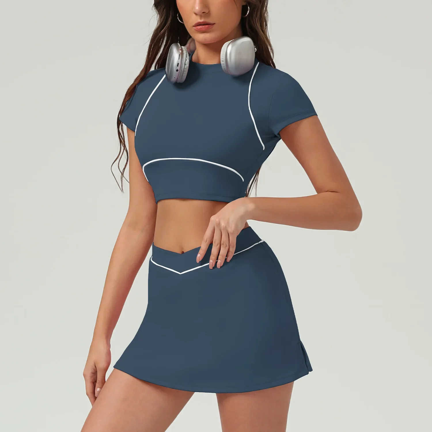 Tennis Sports Sets Fitness High Waist Skinny Backless Quick-drying Pant Yoga Suit Workout Clothe Gym Tennis Skirt Suit for Women
Tennis Sports Sets Fitness High Waist Skinny Backless Quick-drying Pant Yoga Suit Workout Clothe Gym Tennis Skirt Suit for Women
