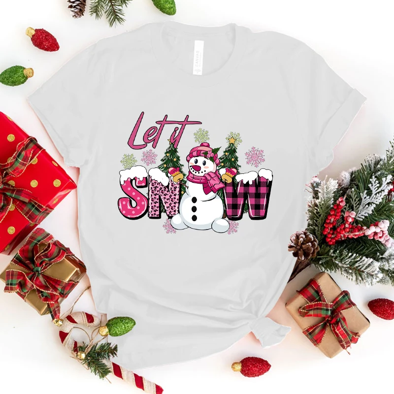 Fashion Christmas Let'S It Snow Print T-Shirt Casual Short Sleeve Graphic Tee Shirt Unisex Loose Harajuku T Shirt Tops(Premium T
Fashion Christmas Let'S It Snow Print T-Shirt Casual Short Sleeve Graphic Tee Shirt Unisex Loose Harajuku T Shirt Tops(Premium T