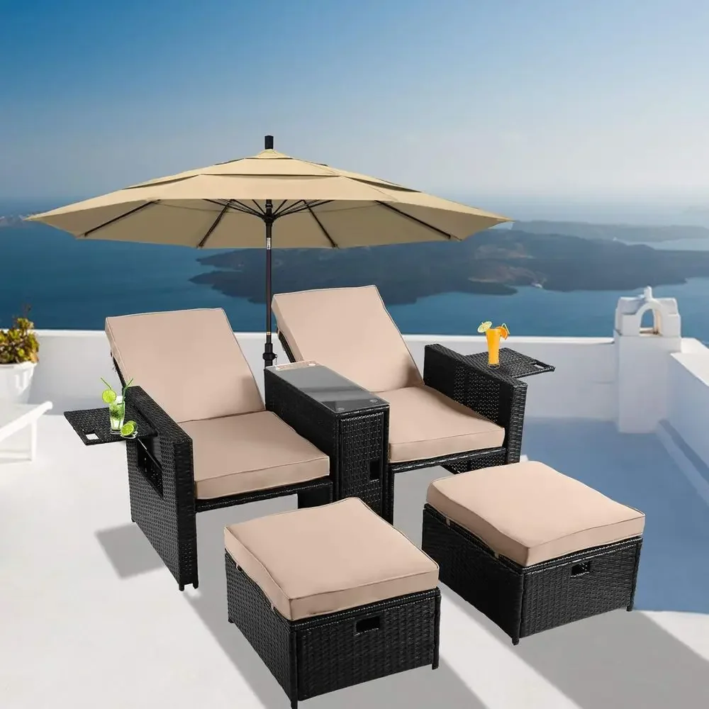 Outdoor PE Rattan Loveseat Sofa Set with Adjustable Backrest, Coffee Table, and Ottoman - Ideal for Patio, Garden, Beach, Poolsi
Outdoor PE Rattan Loveseat Sofa Set with Adjustable Backrest, Coffee Table, and Ottoman - Ideal for Patio, Garden, Beach, Poolsi