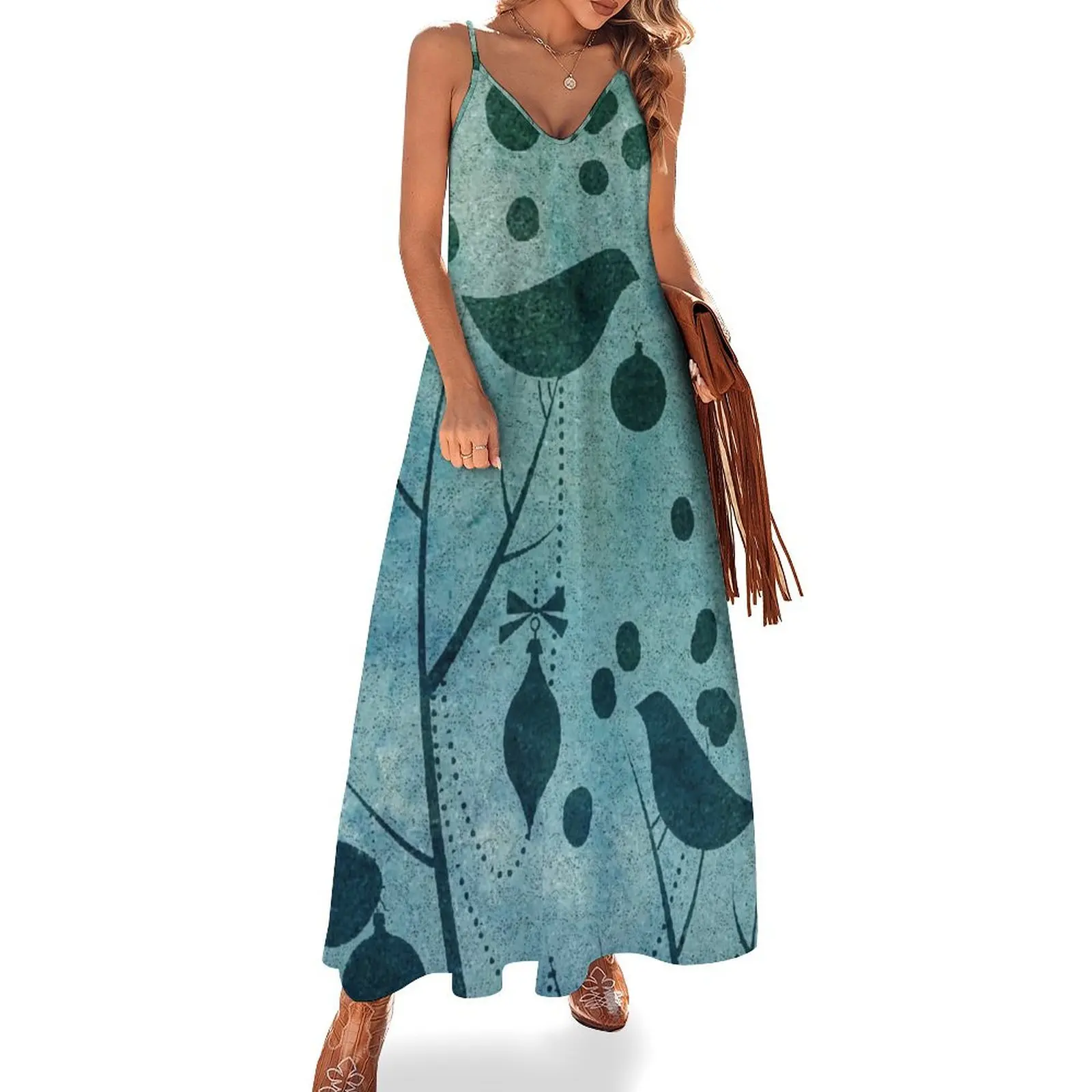 Christmas birds in teal Sleeveless Long Dress party dresses women prom dress 2025 Dress
Christmas birds in teal Sleeveless Long Dress party dresses women prom dress 2025 Dress