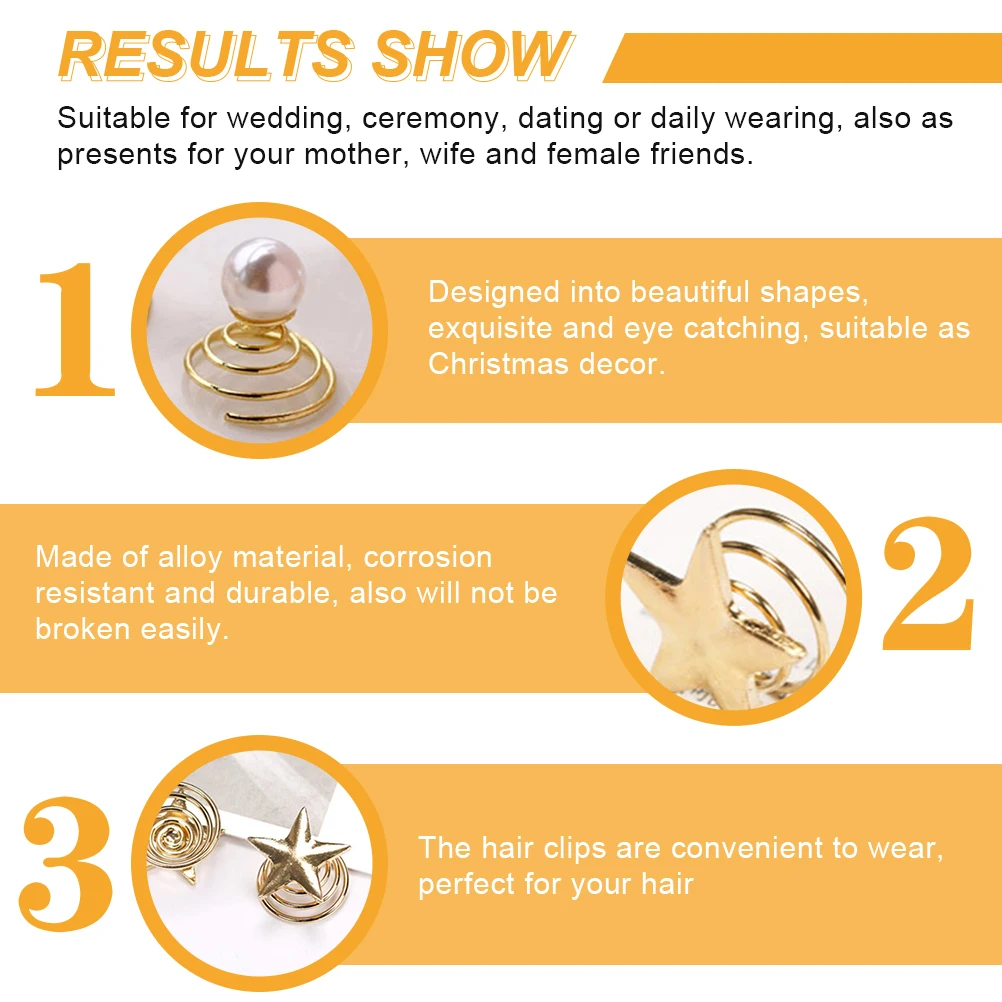 10pcs Spiral Hair Clips Bridal Wedding Hairpin Pearl Alloy Lightweight Corrosion Resistant Durable For Ceremony Daily Wear Hair
10pcs Spiral Hair Clips Bridal Wedding Hairpin Pearl Alloy Lightweight Corrosion Resistant Durable For Ceremony Daily Wear Hair