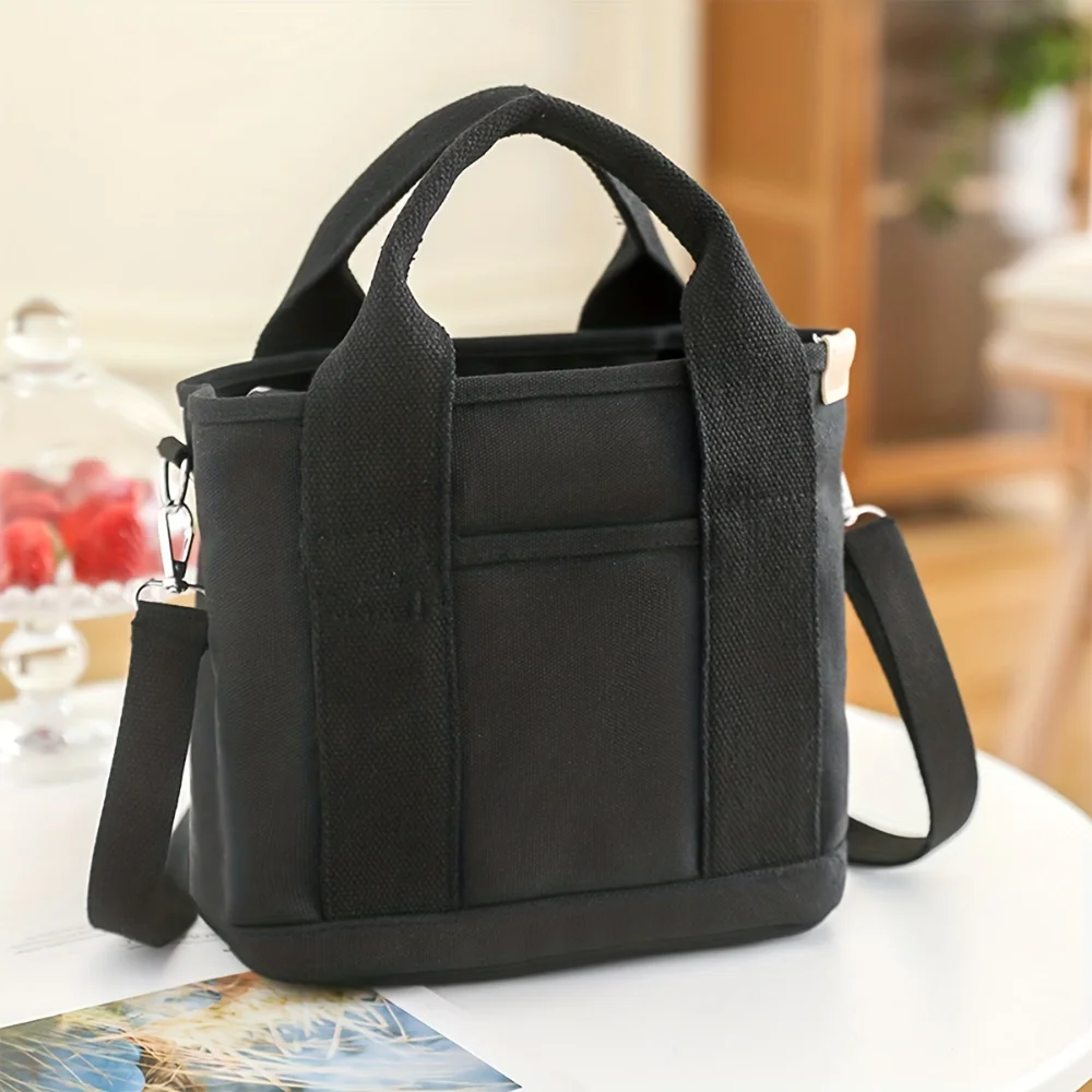 Portable Lunch Box Bag, Small Multi Layer Canvas Handbag, Multi Pockets Crossbody Bag
Portable Lunch Box Bag, Small Multi Layer Canvas Handbag, Multi Pockets Crossbody Bag