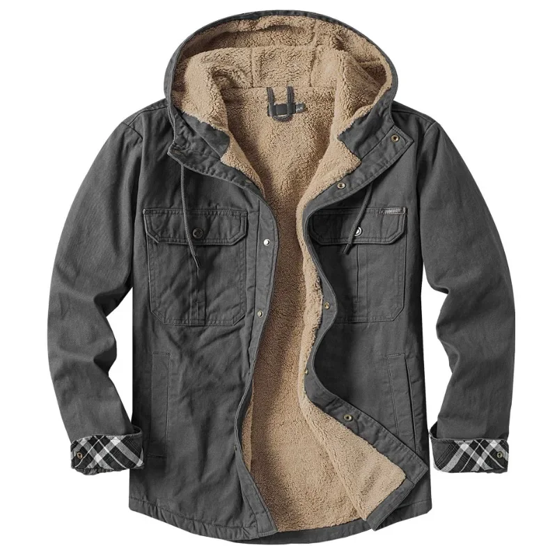 American Size Men's Cotton Casual and Fleece Long Sleeve Jacket Autumn Winter Plus Size Thick Fleece Hooded Jacket
American Size Men's Cotton Casual and Fleece Long Sleeve Jacket Autumn Winter Plus Size Thick Fleece Hooded Jacket