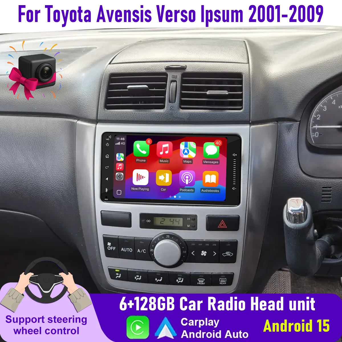 7" Wireless CarPlay Android auto 6+128GB Car Radio Wireless Carplay For Toyota Avensis Verso lpsum 2001-2009 Android15 Head Unit
7" Wireless CarPlay Android auto 6+128GB Car Radio Wireless Carplay For Toyota Avensis Verso lpsum 2001-2009 Android15 Head Unit