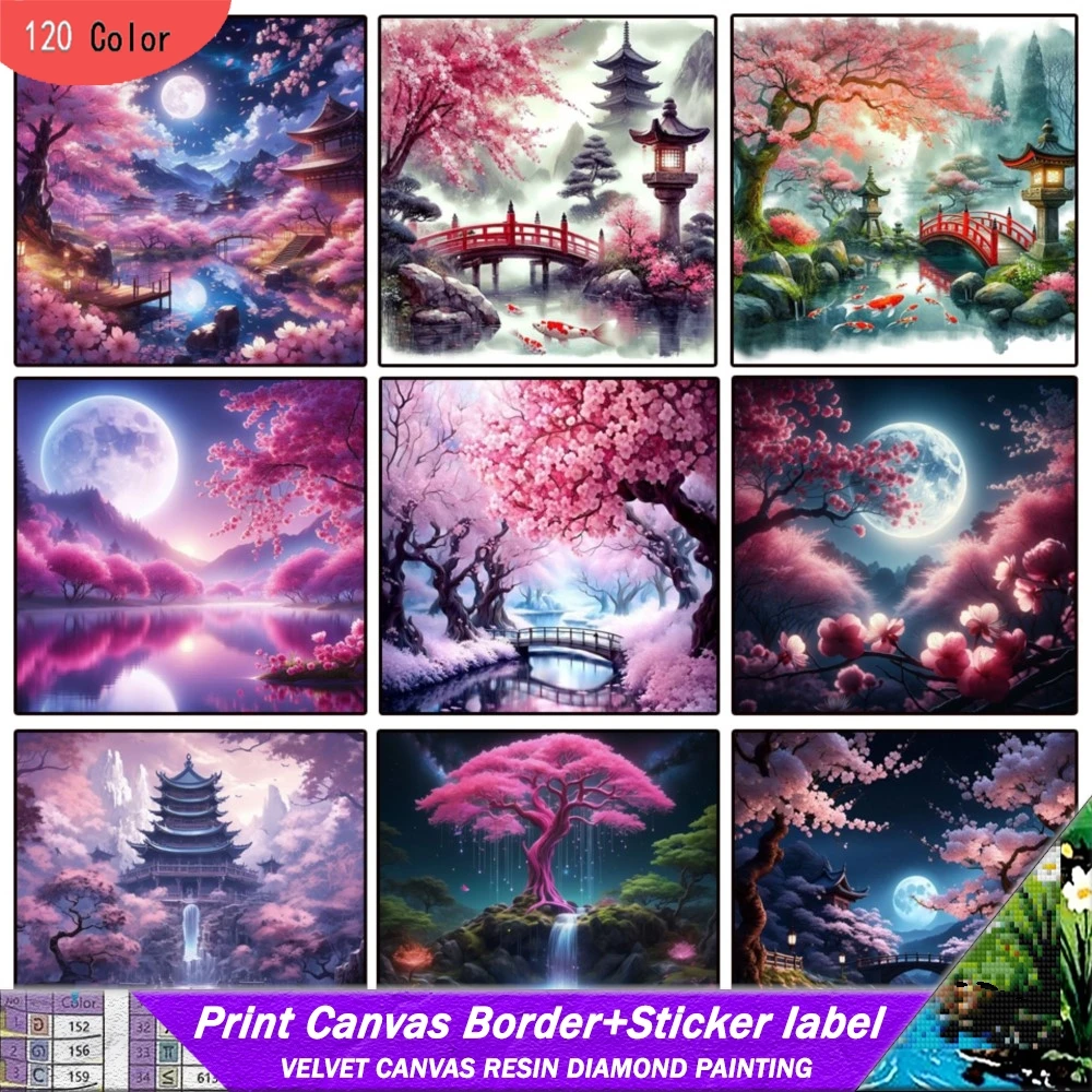 5D 120 Colors Resin Diamond Painting With Sticker Art Drills Mosaic Japanese Cherry Blossoms Landscape Embroidery Home Decor
5D 120 Colors Resin Diamond Painting With Sticker Art Drills Mosaic Japanese Cherry Blossoms Landscape Embroidery Home Decor