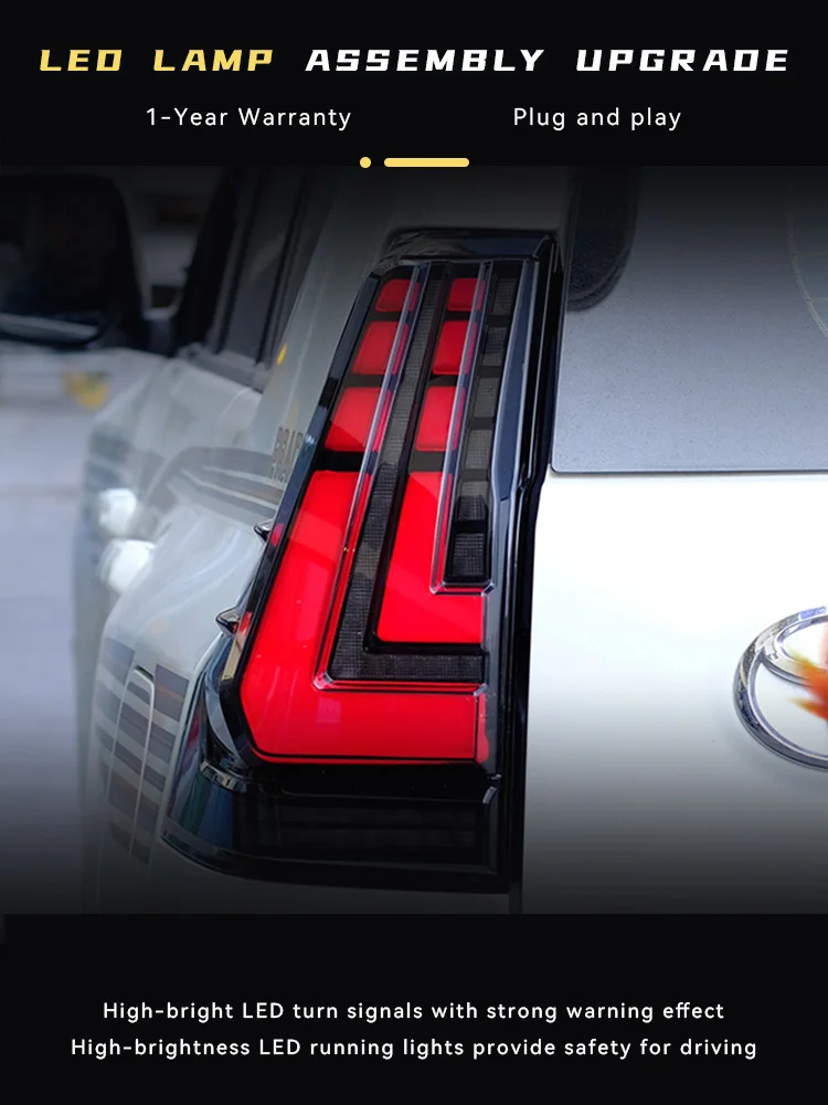 Стайлинг автомобиля для Toyota Prado 2003-2009 LC120, полностью светодиодный задний фонарь, новый дизайн, DRL, линза проектора, сигнальная лампа, аксессуары для инструментов
Стайлинг автомобиля для Toyota Prado 2003-2009 LC120, полностью светодиодный задний фонарь, новый дизайн, DRL, линза проектора, сигнальная лампа, аксессуары для инструментов