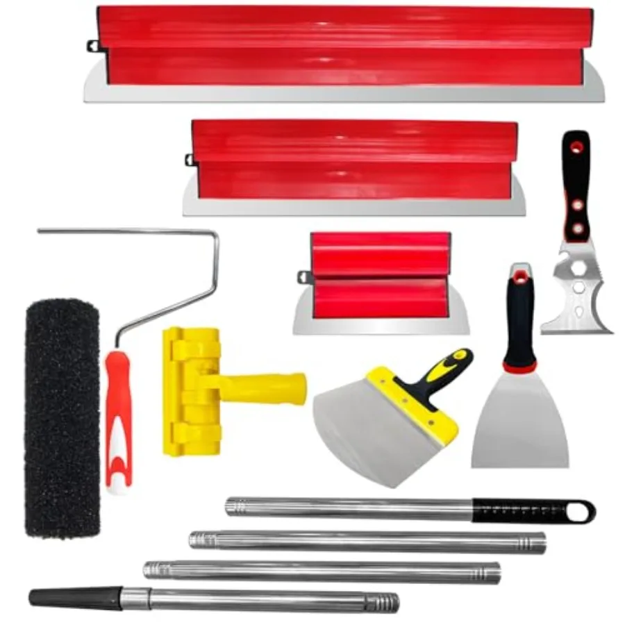 Drywall Skimming Blade Set, 10", 24"and 32" Skimming Blades with Extension Handle, Drywall Compound Roller, Multi-Use Paint Scr
Drywall Skimming Blade Set, 10", 24"and 32" Skimming Blades with Extension Handle, Drywall Compound Roller, Multi-Use Paint Scr