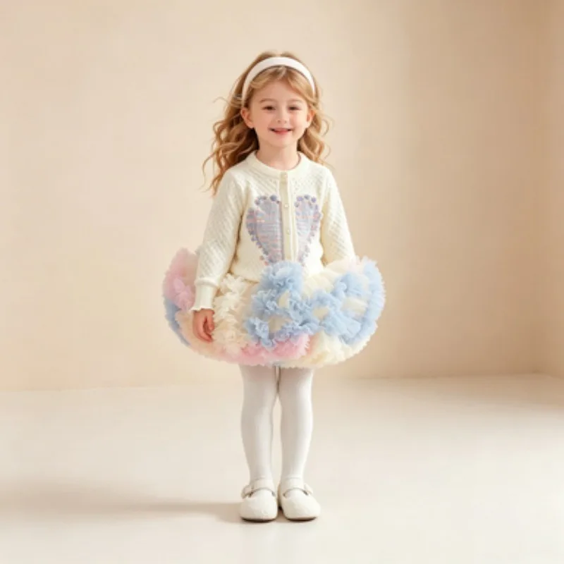 Girl's Ice Cream-colored Fluffy Ballet Dress, Multi-layer Tulle Cake Skirt, Elastic Waist Midi Skirt, Daily Wear Skirt for Kids
Girl's Ice Cream-colored Fluffy Ballet Dress, Multi-layer Tulle Cake Skirt, Elastic Waist Midi Skirt, Daily Wear Skirt for Kids