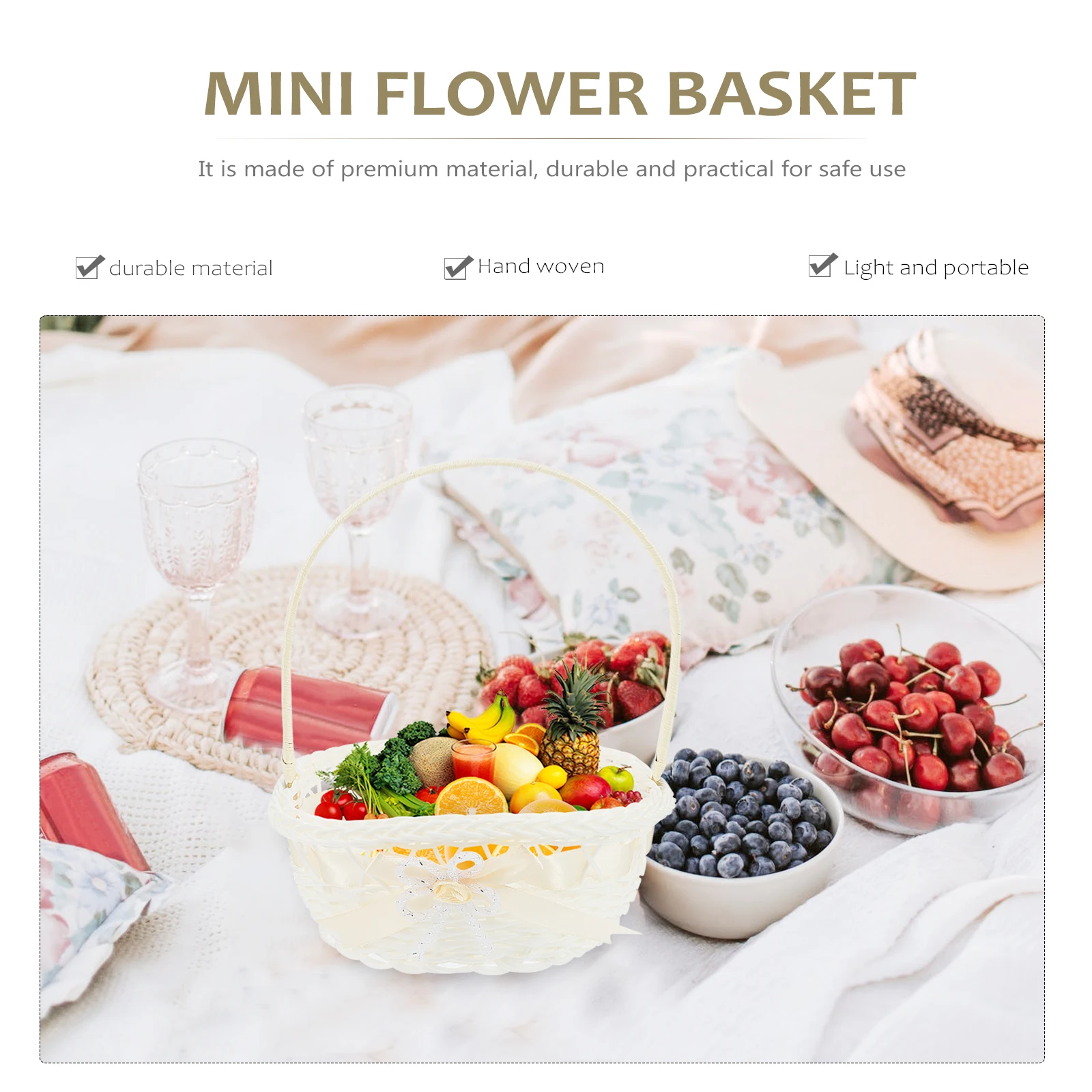 Woven Flower Basket Midsize Beige Storage Basket Portable Wicker Handles Small Picnic Baskets Home Decor Party Wedding Gift
Woven Flower Basket Midsize Beige Storage Basket Portable Wicker Handles Small Picnic Baskets Home Decor Party Wedding Gift