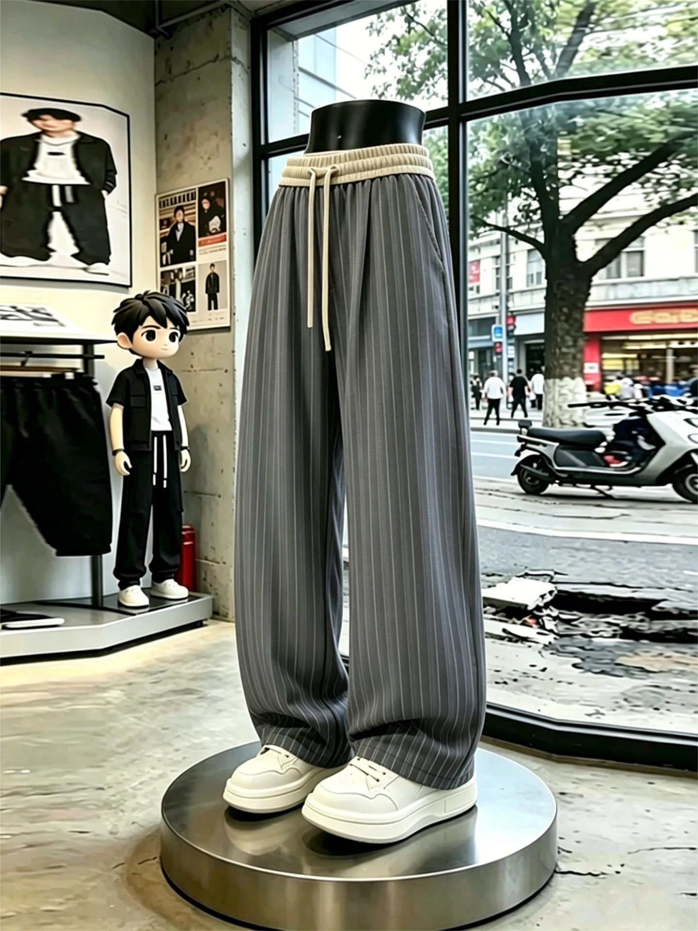 Gray Striped Men's Summer Thin Breathable Lazy Style Casual Pants Cleanfit Trousers Straight Leg Elastic Waist Non-ironed
Gray Striped Men's Summer Thin Breathable Lazy Style Casual Pants Cleanfit Trousers Straight Leg Elastic Waist Non-ironed