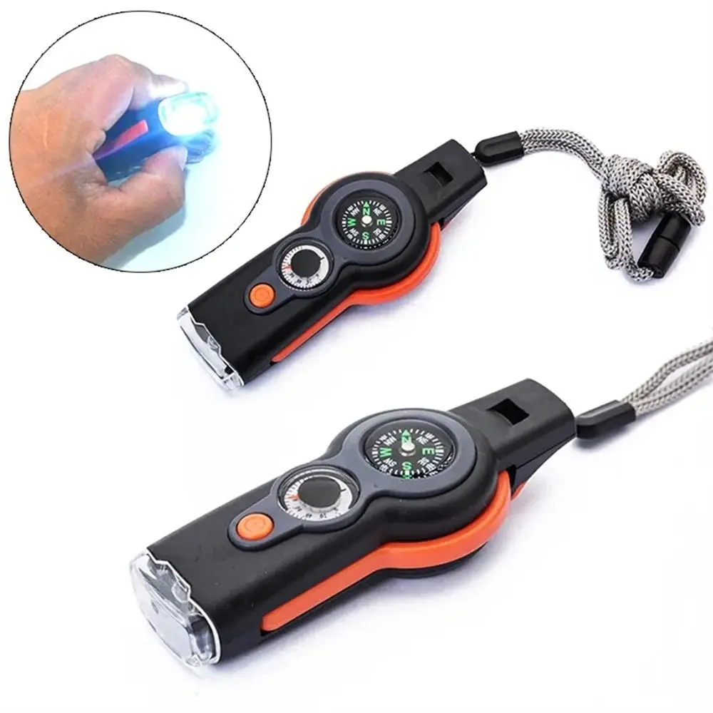 Compass Emergency Whistle Thermometer LED Light Survival Whistle Reflector Magnifying Glass 7 in 1 Whistle Outdoor Tools
Compass Emergency Whistle Thermometer LED Light Survival Whistle Reflector Magnifying Glass 7 in 1 Whistle Outdoor Tools