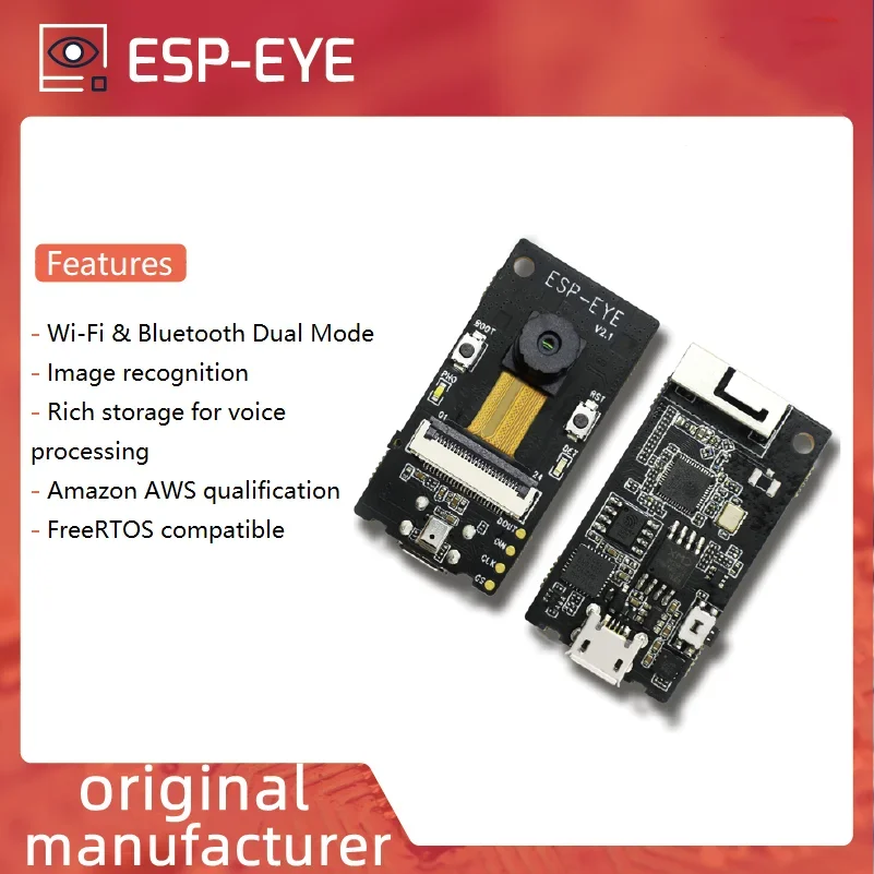 Плата разработки ESP-EYE/ESP32-S3-EYE, распознавание изображений AI ESP32, Wi-Fi/Bluetooth, распознавание изображений, голосовая обработка
Плата разработки ESP-EYE/ESP32-S3-EYE, распознавание изображений AI ESP32, Wi-Fi/Bluetooth, распознавание изображений, голосовая обработка