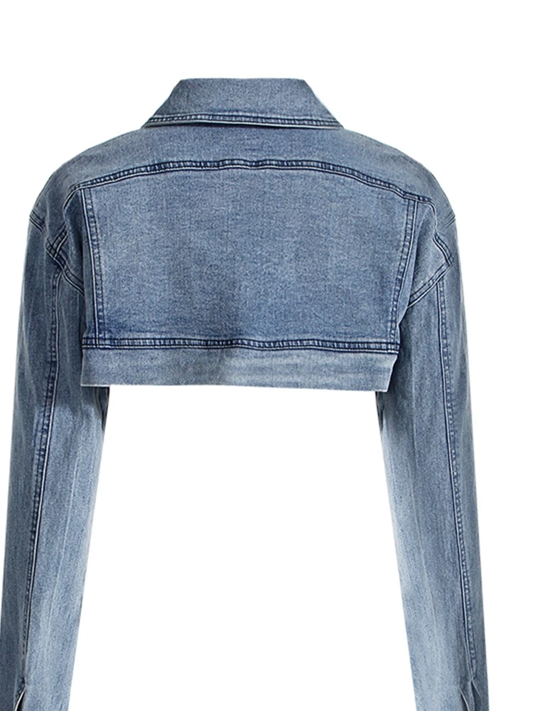 Fashionable Gradient Color Jeans And Long Sleeve Denim Jacket Set Short Style Women's Autumn Outfit Cotton Material
Fashionable Gradient Color Jeans And Long Sleeve Denim Jacket Set Short Style Women's Autumn Outfit Cotton Material