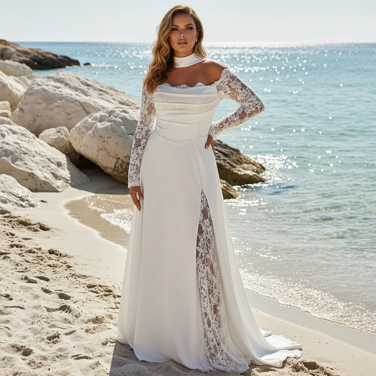 Romantic Lace One Shoulder Wedding Dresses For Women Appliques Long Sleeve Bridal Party Gown Vestidos Novia
Romantic Lace One Shoulder Wedding Dresses For Women Appliques Long Sleeve Bridal Party Gown Vestidos Novia