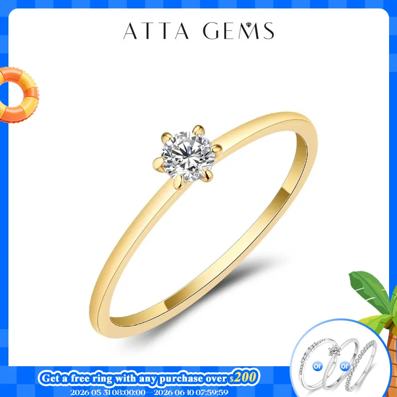 ATTAGEMS AU585 14K Yellow Gold 3.5MM Moissanite Rings for Women Handmade AU750 18K Gold Rings Engagement Bride Gift Fine Jewelry
ATTAGEMS AU585 14K Yellow Gold 3.5MM Moissanite Rings for Women Handmade AU750 18K Gold Rings Engagement Bride Gift Fine Jewelry