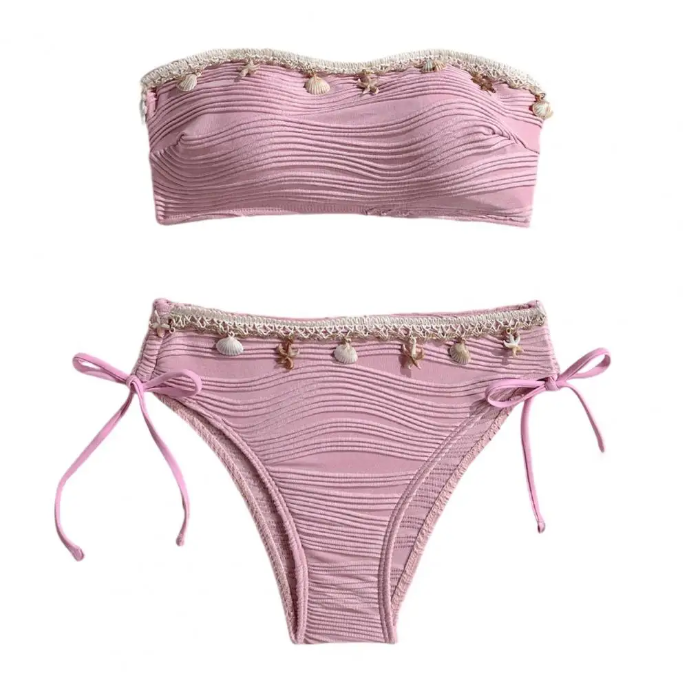 2026 Shell Decor Bikini Set Women Bikini Set, Sexy Solid Color Tube Top Swimsuit With Chest Pad No Steel Support High Waist Beac
2026 Shell Decor Bikini Set Women Bikini Set, Sexy Solid Color Tube Top Swimsuit With Chest Pad No Steel Support High Waist Beac