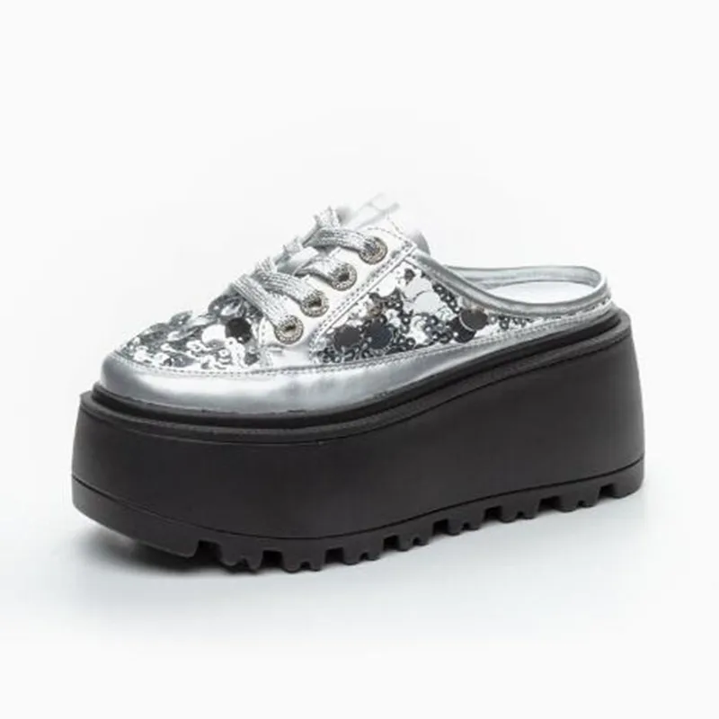 New 8cm Genuine Leather Synthetic Slip on Platform Wedge Slippers Bling Women Rome Pump Sandals Summer High Heels Fashion Shoes
New 8cm Genuine Leather Synthetic Slip on Platform Wedge Slippers Bling Women Rome Pump Sandals Summer High Heels Fashion Shoes
