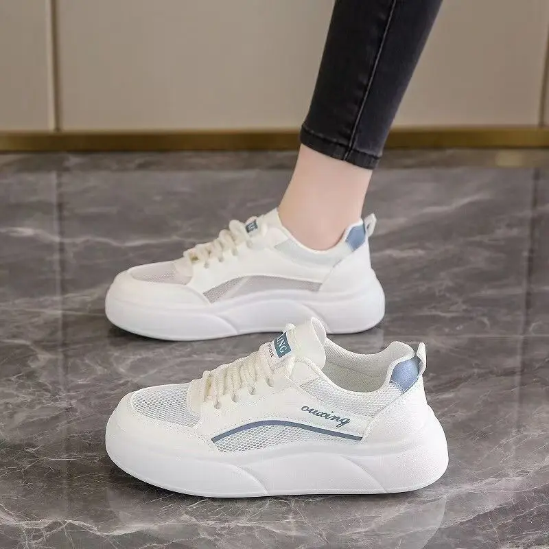 Women Mesh Lace Up Casual Board Shoes Spring Summer New Thick sole Non Slip Breathable Casual Sneakers Little White Shoes
Women Mesh Lace Up Casual Board Shoes Spring Summer New Thick sole Non Slip Breathable Casual Sneakers Little White Shoes