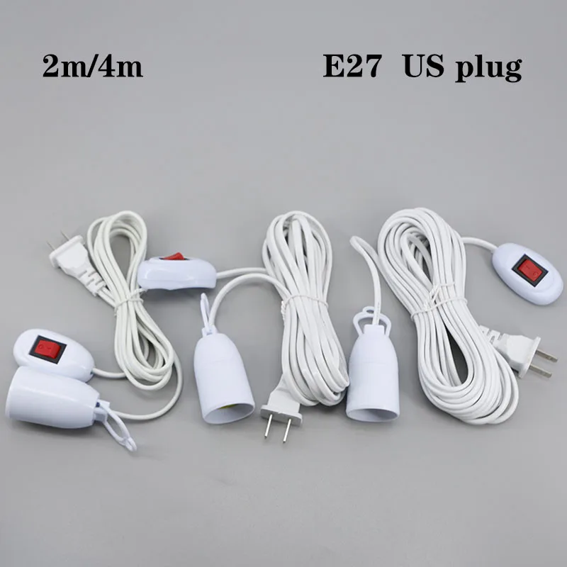 2m/4m E27 Lamp Bases Universal Switch button Led Bulb power cable Socket extend Adapter Screw Holder Accessories Tools US Plug c
2m/4m E27 Lamp Bases Universal Switch button Led Bulb power cable Socket extend Adapter Screw Holder Accessories Tools US Plug c