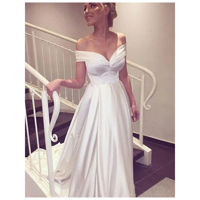 MYYBLE A Line Simple Satin Wedding Dresses Floor Length Train Custom made White 2023 Wedding Gown Robe De Mariee
MYYBLE A Line Simple Satin Wedding Dresses Floor Length Train Custom made White 2023 Wedding Gown Robe De Mariee