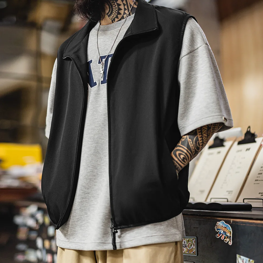 Легкий дышащий мужской жилет Maden Bla для уличных поездок на работу, многослойный воротник-стойка, летняя рабочая одежда Jaet
Легкий дышащий мужской жилет Maden Bla для уличных поездок на работу, многослойный воротник-стойка, летняя рабочая одежда Jaet