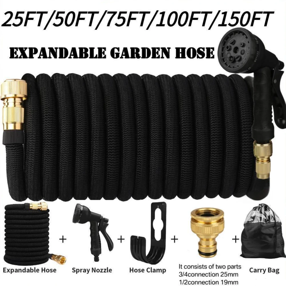 25ft/150ft Garden Water Hose Expandable Pipe With Spray Gun & Metal Connector High Pressure For Car Wash Lawn Water Irrigation
25ft/150ft Garden Water Hose Expandable Pipe With Spray Gun & Metal Connector High Pressure For Car Wash Lawn Water Irrigation