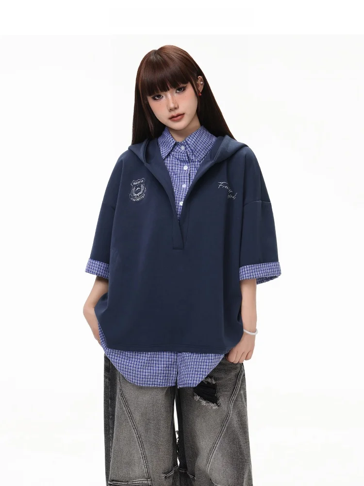 Американская летняя футболка в клетку с коротким рукавом и шляпой, мужская, свободного кроя, в уличном стиле, из смеси полиэстера, хлопка и спандекса
Американская летняя футболка в клетку с коротким рукавом и шляпой, мужская, свободного кроя, в уличном стиле, из смеси полиэстера, хлопка и спандекса