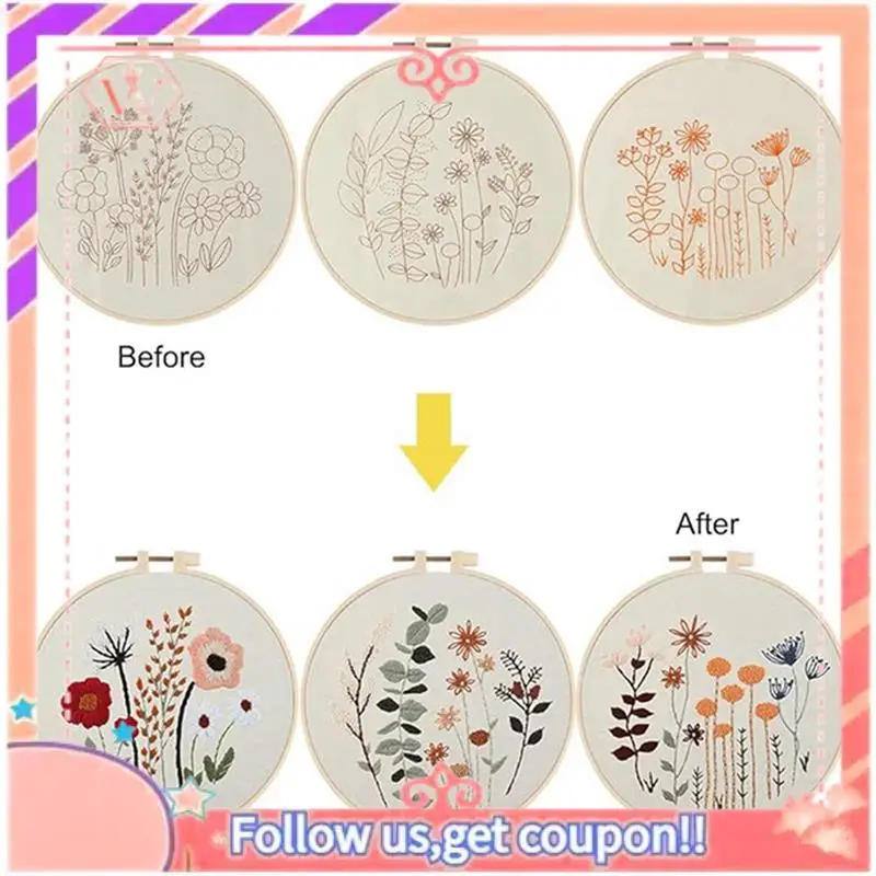 3-Piece Embroidery Set, Beginner Handmade Material Package, Printed Plant Patterns, Suitable For Adults And Children
3-Piece Embroidery Set, Beginner Handmade Material Package, Printed Plant Patterns, Suitable For Adults And Children