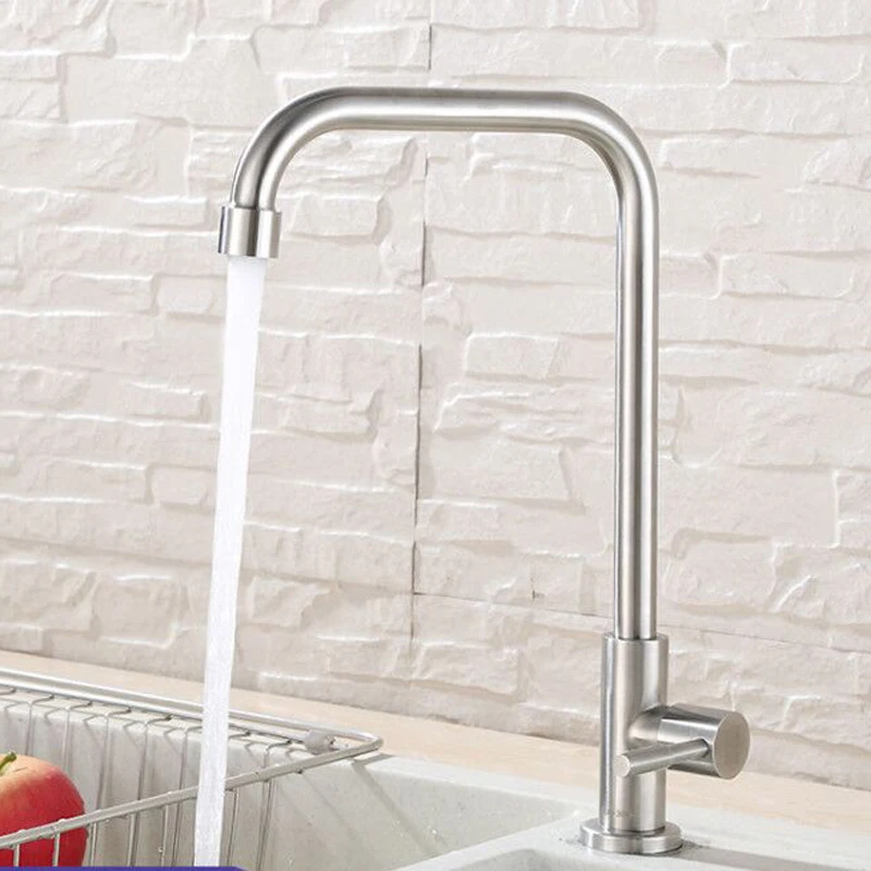Kitchen faucet 304 stainless steel single cooling kitchen sink faucet 360 rotary dishwashing and vegetable washing faucet
Kitchen faucet 304 stainless steel single cooling kitchen sink faucet 360 rotary dishwashing and vegetable washing faucet